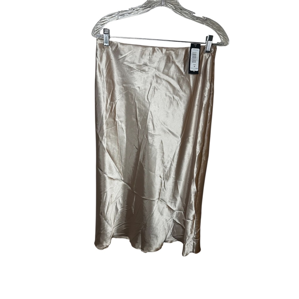 NWT Nicole Miller Gold A-Line Silky Maxi‎ Skirt – Size M